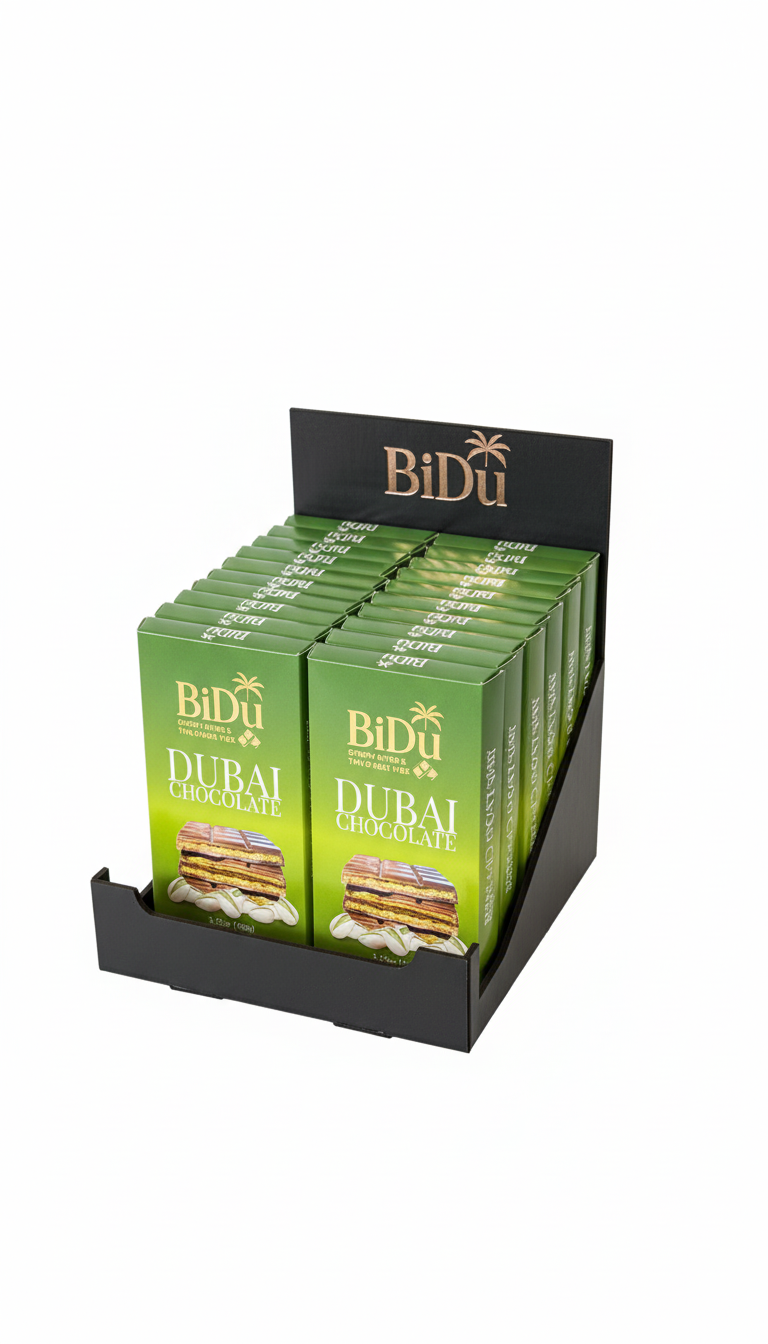 BiDu Premium Knusprige Dubai Schokolade mit Pistazie & Kadaif - 3.52oz (100g)