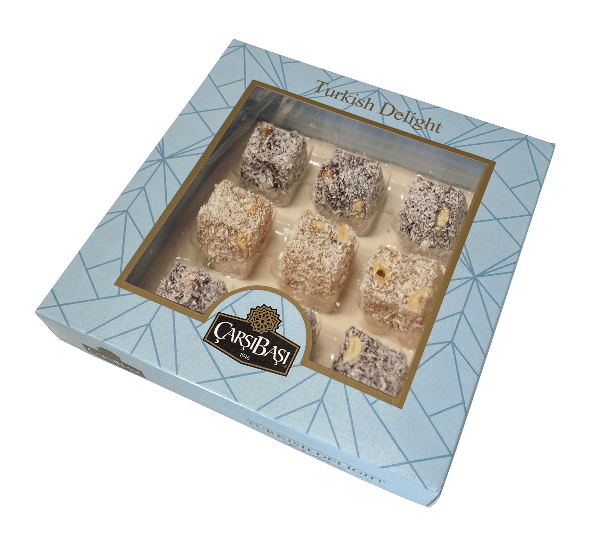 Carsibasi Premium Assorted Coconut & Hazelnut Turkish Delight - 227g Gift Box - TryAladdin