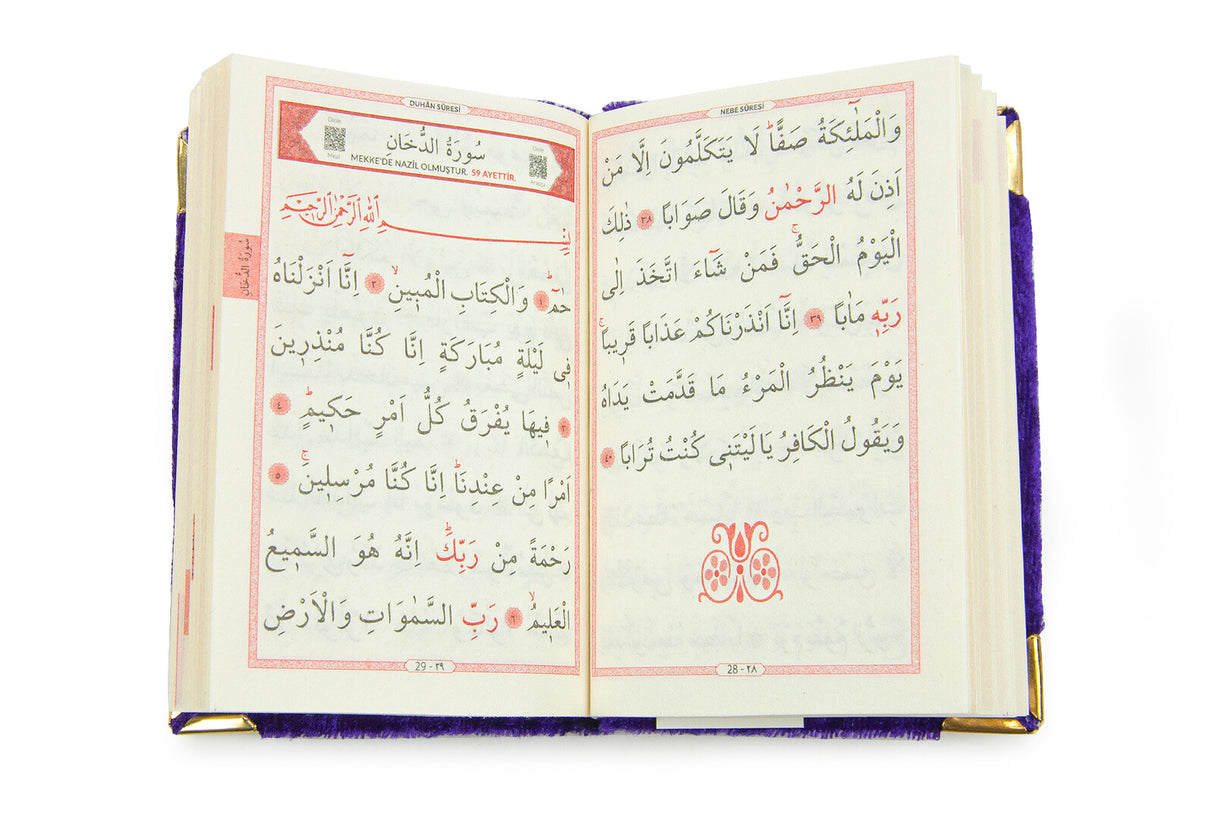 Mini Yasin, Kristallstein Gebetsperlen und steinverziertes Dhikrmatic Geschenkset, Lila