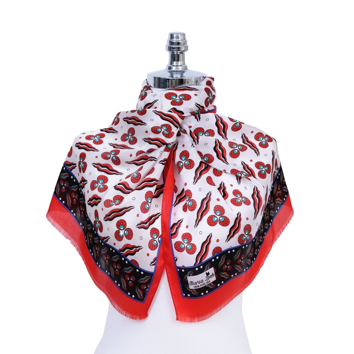 Cintemani Breathable Silk Scarf in Vibrant Red Color - TryAladdin