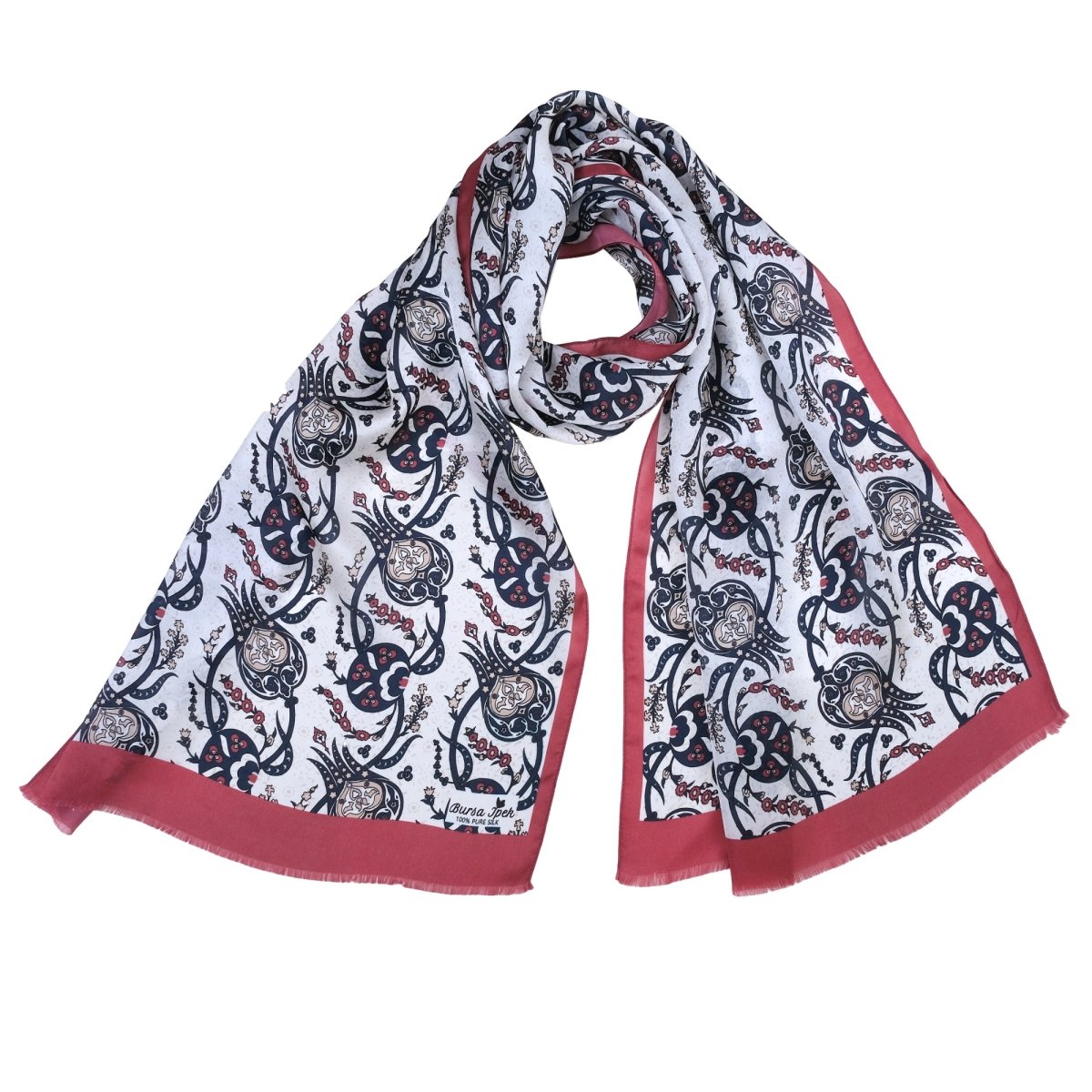 Sirali Lale Breathable Silk Scarf in Blood Red Color - TryAladdin