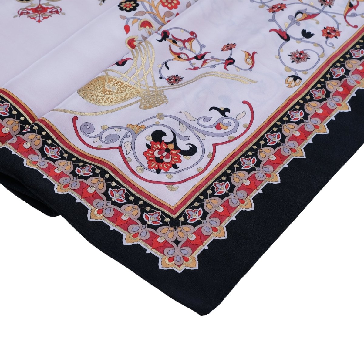 Tugra Breathable Lightweight Scarf in Black and Red Color - TryAladdin