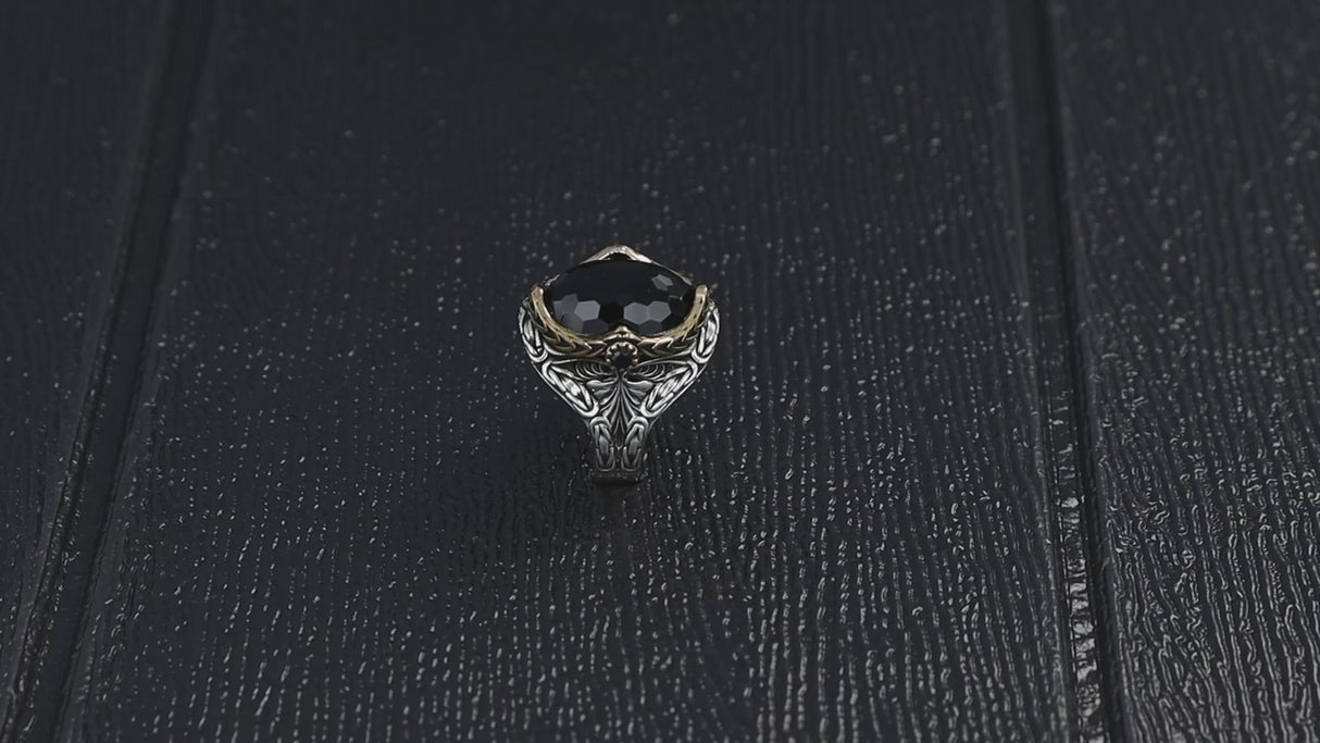 Tesbihevim | King Chain Model Zirkonia Steen Zilveren Ring voor Mannen