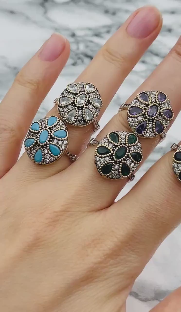 Istanbul smykker | Ruby Ottoman Style Håndlavet Sølvring