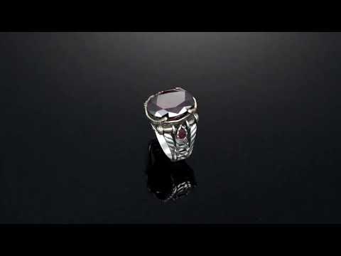 Tesbihevim | Ketting Serie Heren Zilveren Ring met Zirkonia Steen
